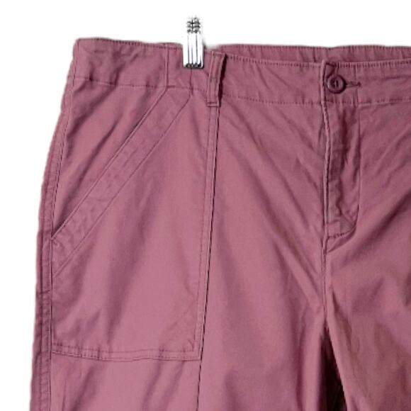 Old Navy Pants Utility Straight Leg Raw Hem Cargo Casual Pink Women’s 14 Plus - Picture 6 of 12